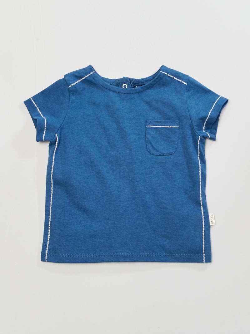 T-shirt em jersey Azul Escuro - Kiabi