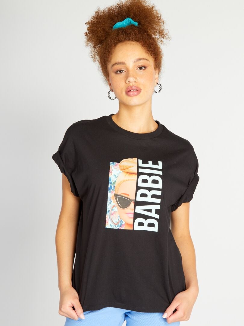 T-shirt em jersey 'Barbie' Preto - Kiabi