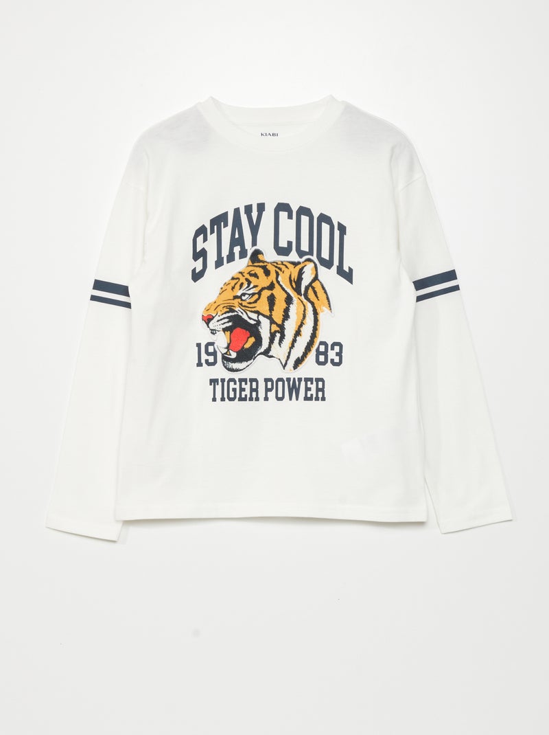T-shirt em jersey BEGE - Kiabi