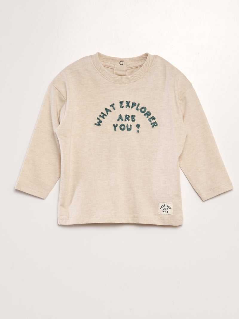 T-shirt em jersey BEGE - Kiabi
