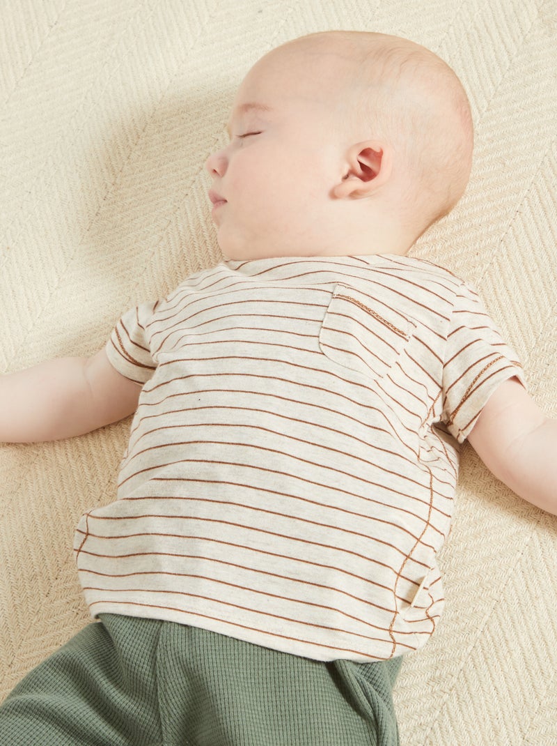 T-shirt em jersey BEGE - Kiabi