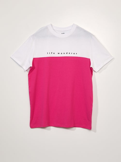 T-shirt em jersey bicolor - Kiabi