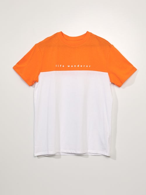 T-shirt em jersey bicolor - Kiabi