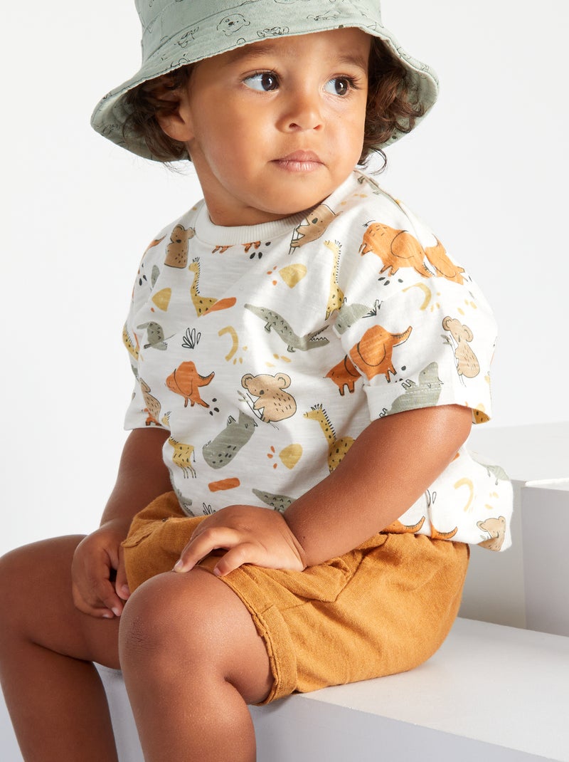 T-shirt em jersey BRANCO - Kiabi