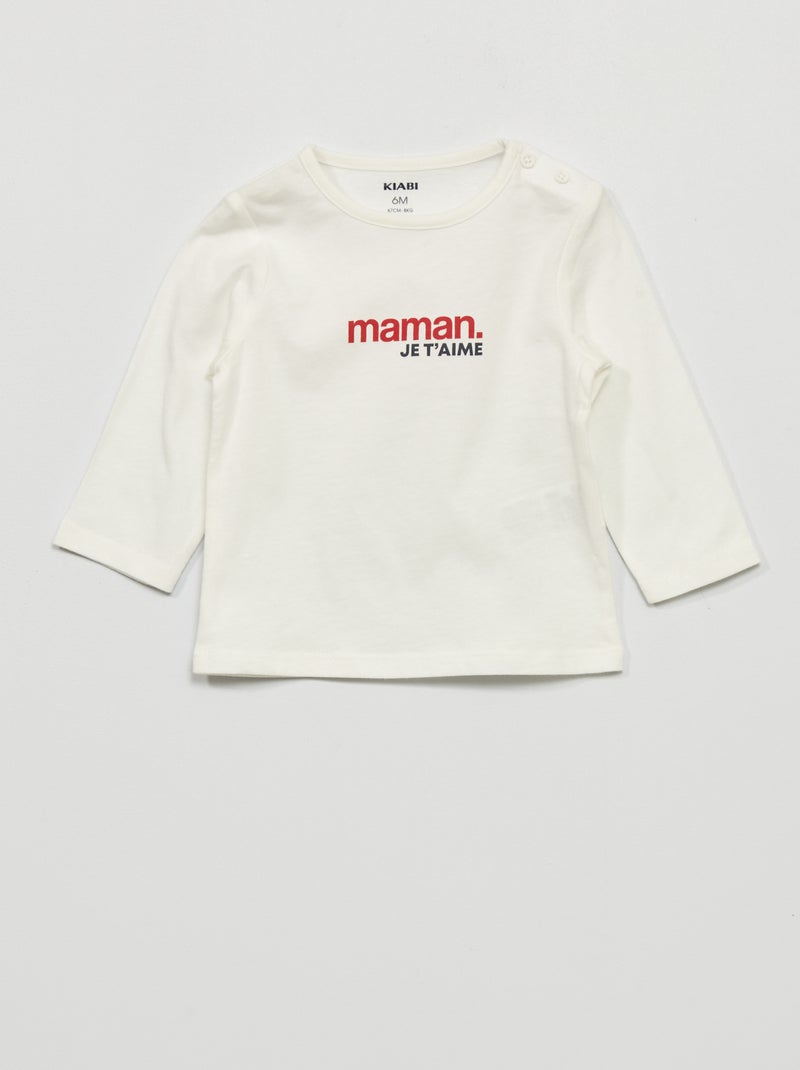 T-shirt em jersey BRANCO - Kiabi
