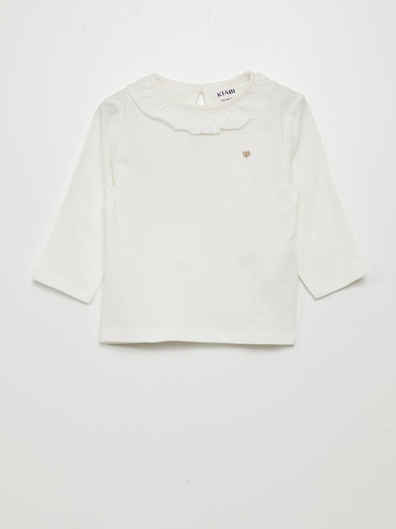 T-shirt em jersey BRANCO - Kiabi