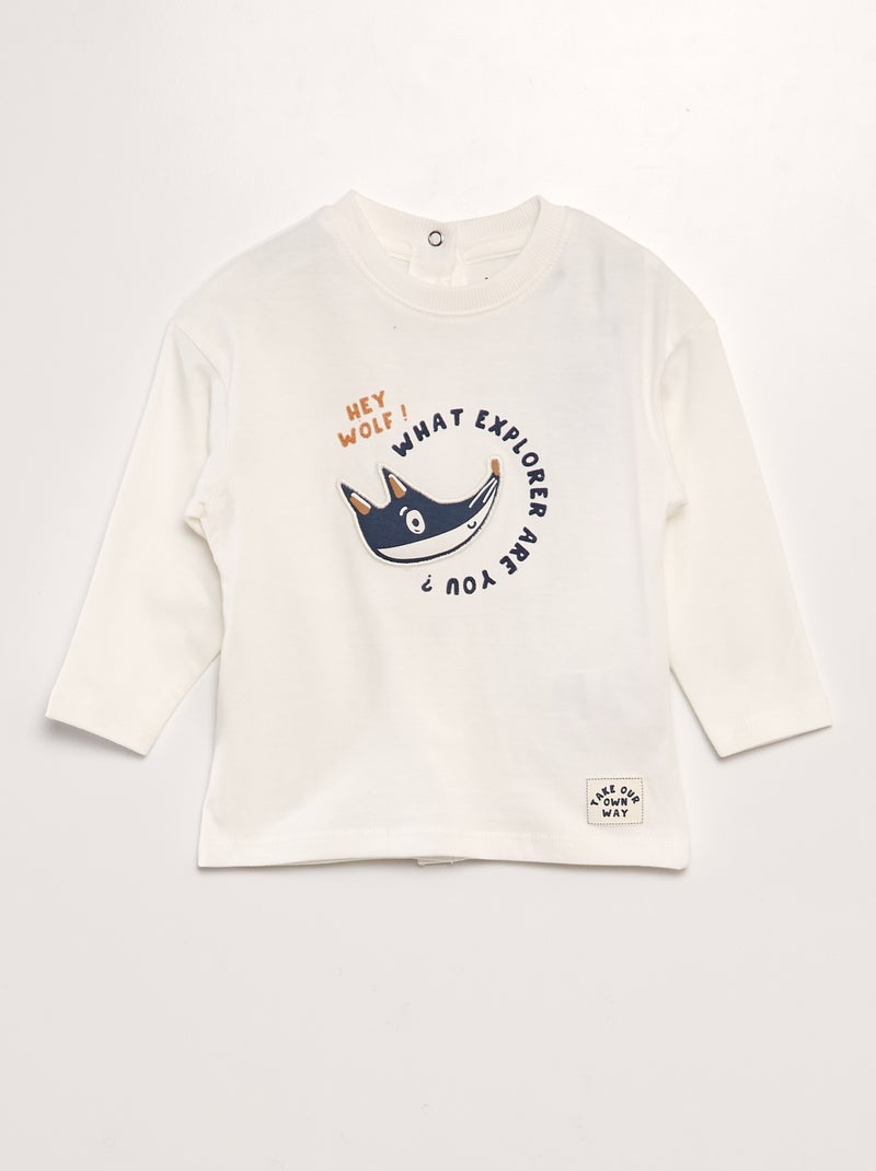 T-shirt em jersey BRANCO - Kiabi