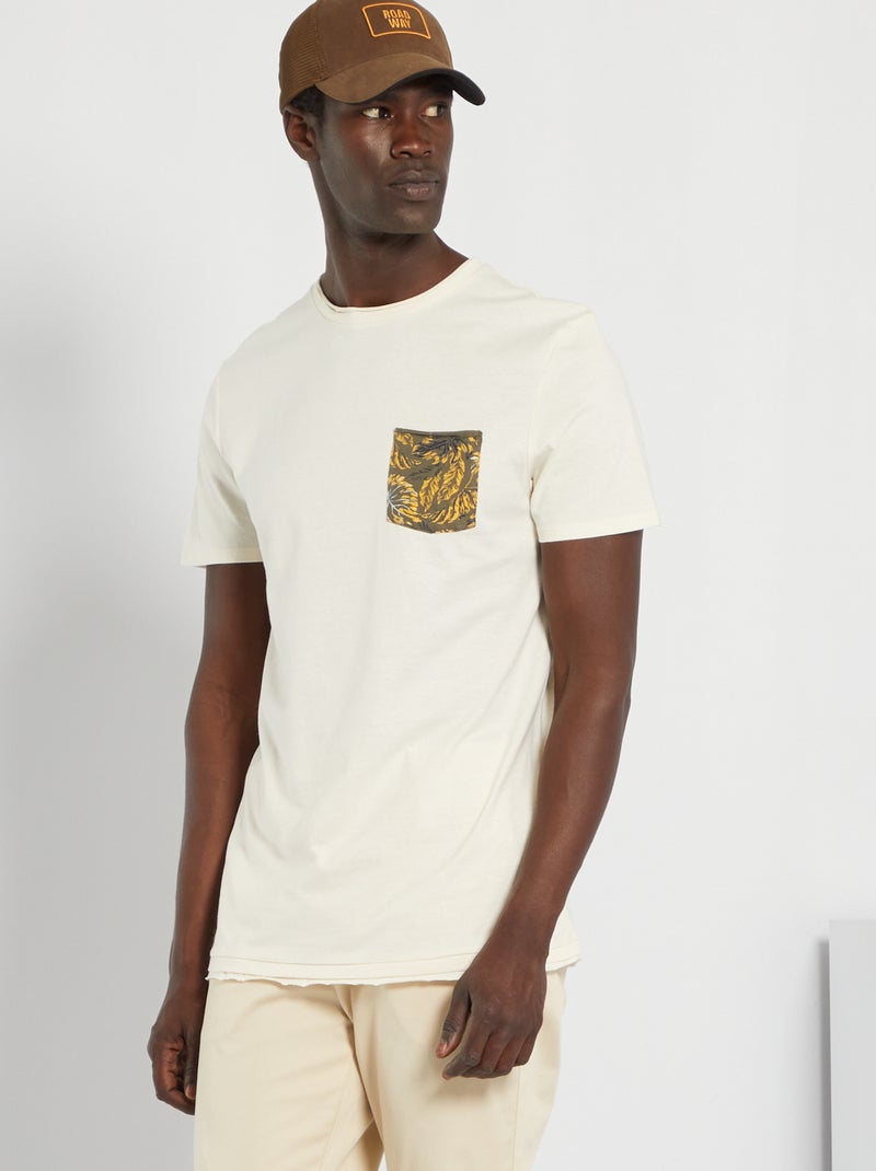 T-shirt em jersey BRANCO - Kiabi
