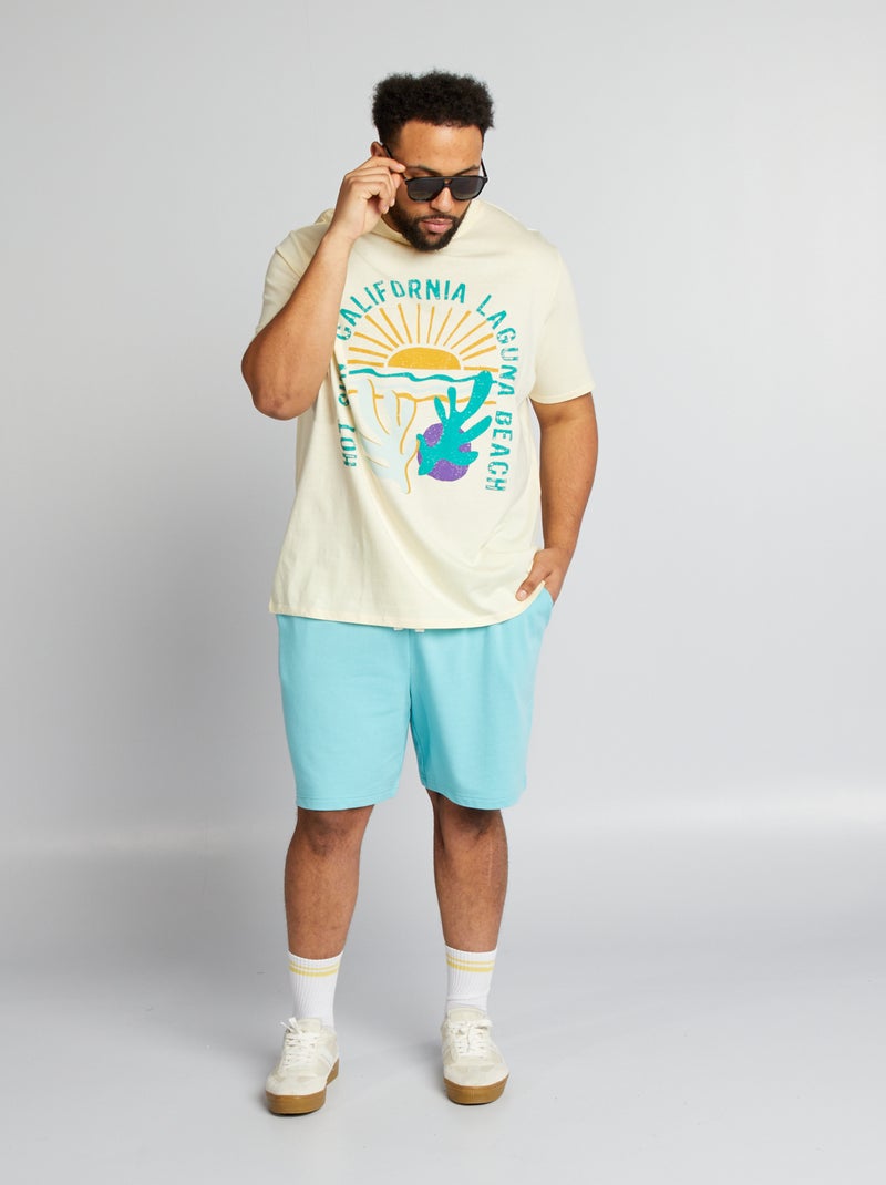 T-shirt em jersey 'California' de manga curta AMARELO - Kiabi