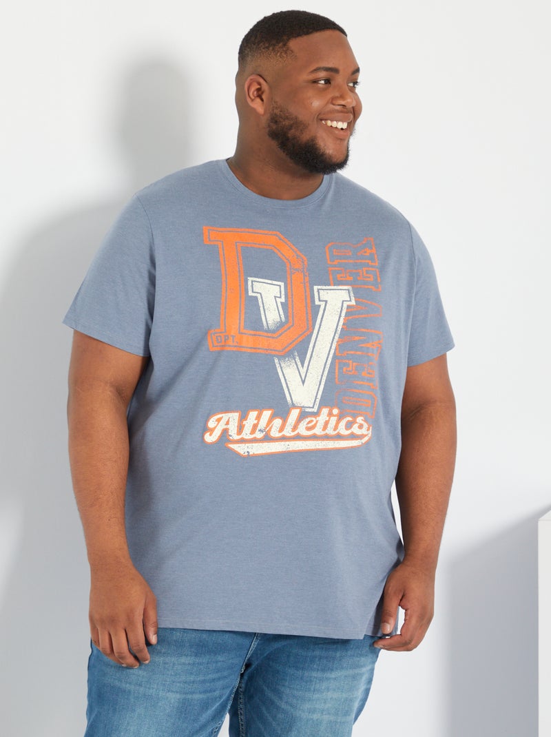 T-shirt em jersey 'Campus' AZUL - Kiabi