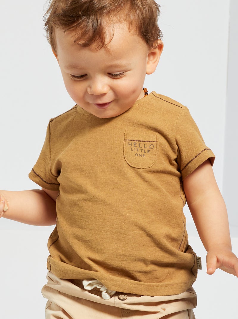 T-shirt em jersey CASTANHO - Kiabi