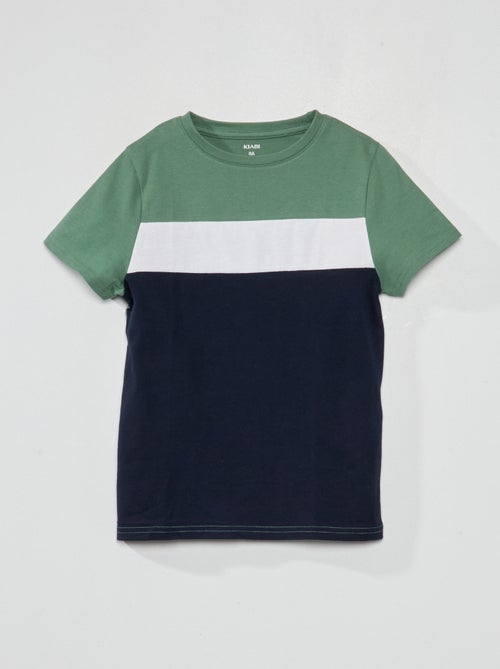 T-shirt em jersey color-block - Kiabi