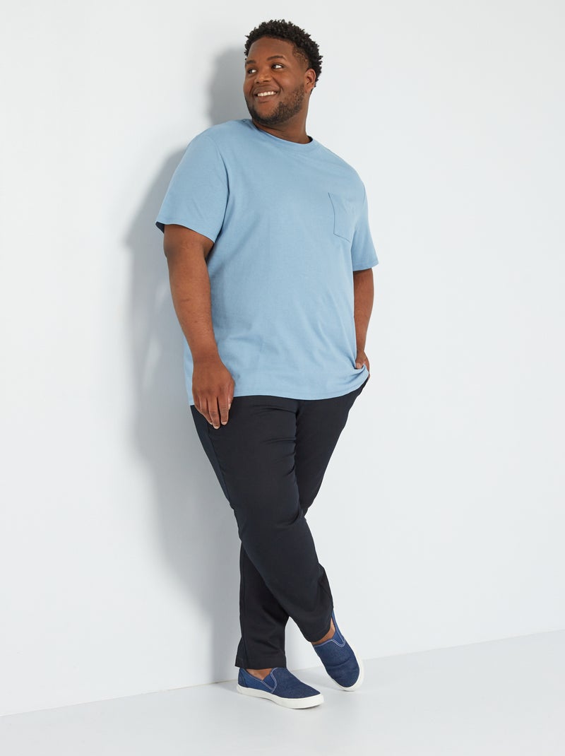 T-shirt em jersey com bolso AZUL - Kiabi