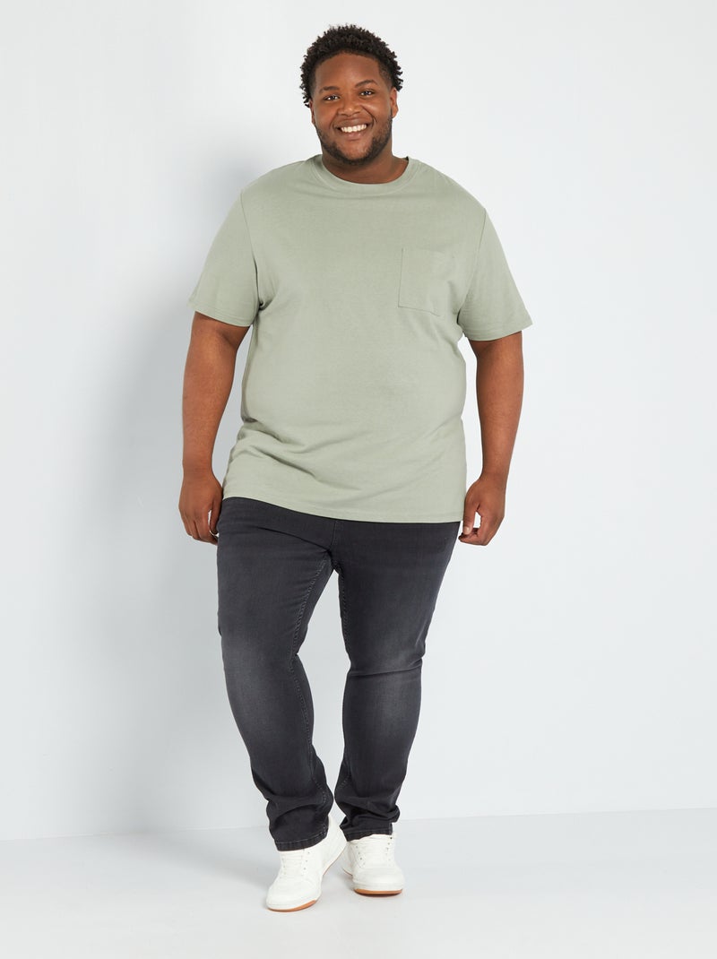 T-shirt em jersey com bolso Cinza - Kiabi