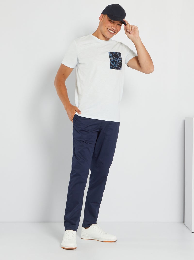 T-shirt em jersey com bolso de fantasia AZUL - Kiabi