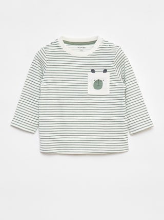 T-shirt em jersey com bolso frontal