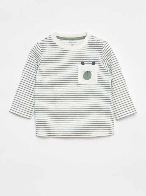 T-shirt em jersey com bolso frontal - Kiabi