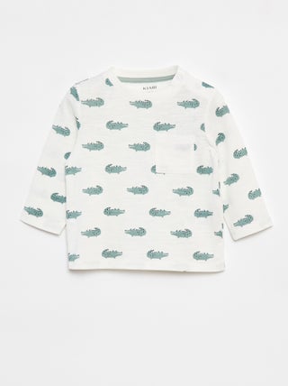 T-shirt em jersey com bolso frontal