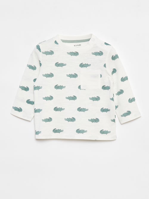 T-shirt em jersey com bolso frontal - Kiabi