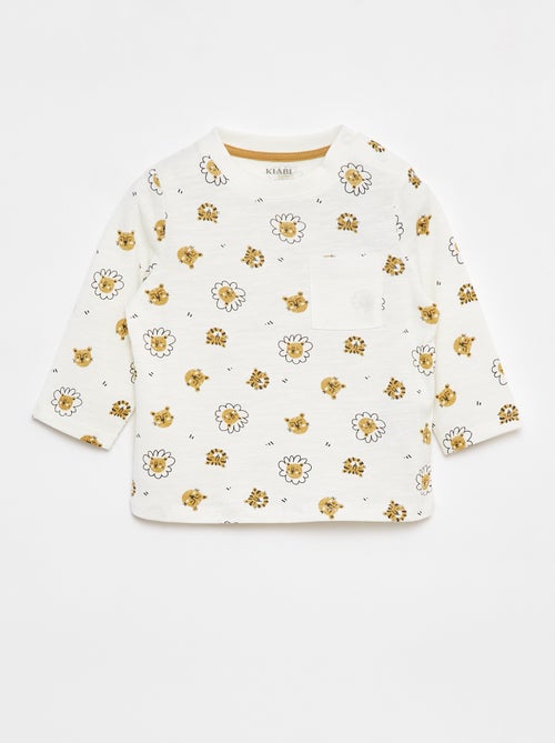 T-shirt em jersey com bolso frontal - Kiabi