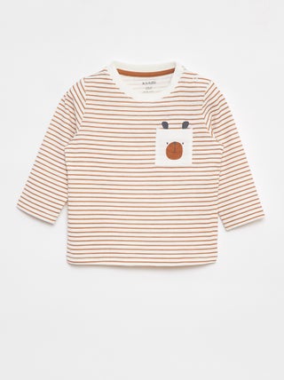 T-shirt em jersey com bolso frontal