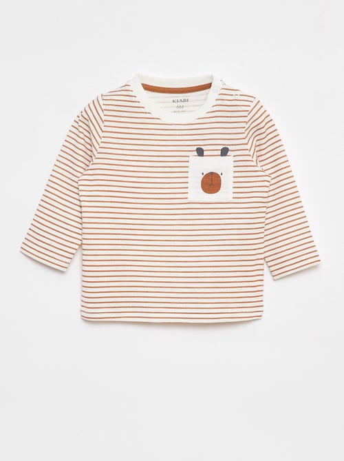 T-shirt em jersey com bolso frontal - Kiabi
