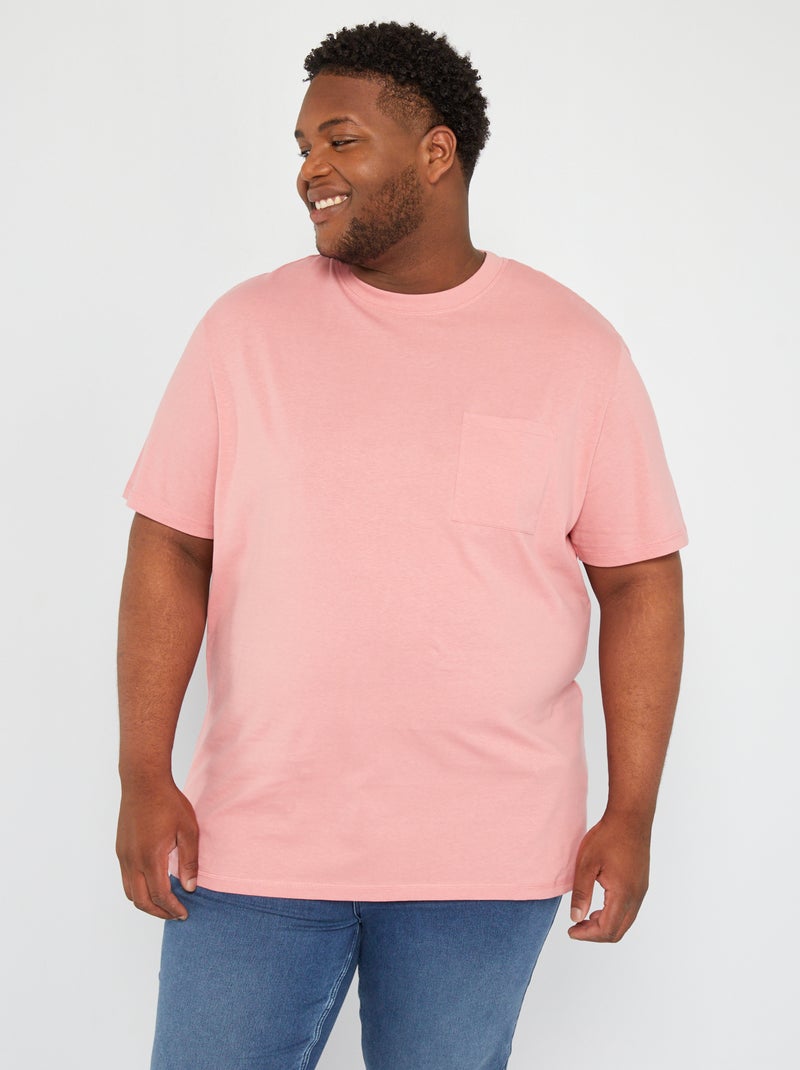 T-shirt em jersey com bolso Rosa - Kiabi