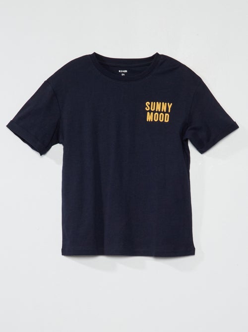 T-shirt em jersey com bordado frontal - Kiabi
