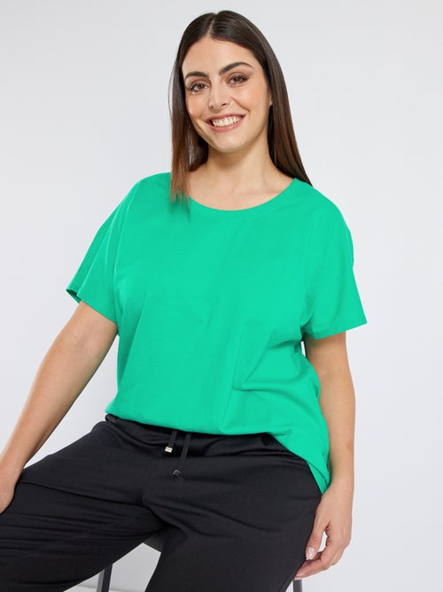 T-shirt em jersey com cavas caídas - Kiabi