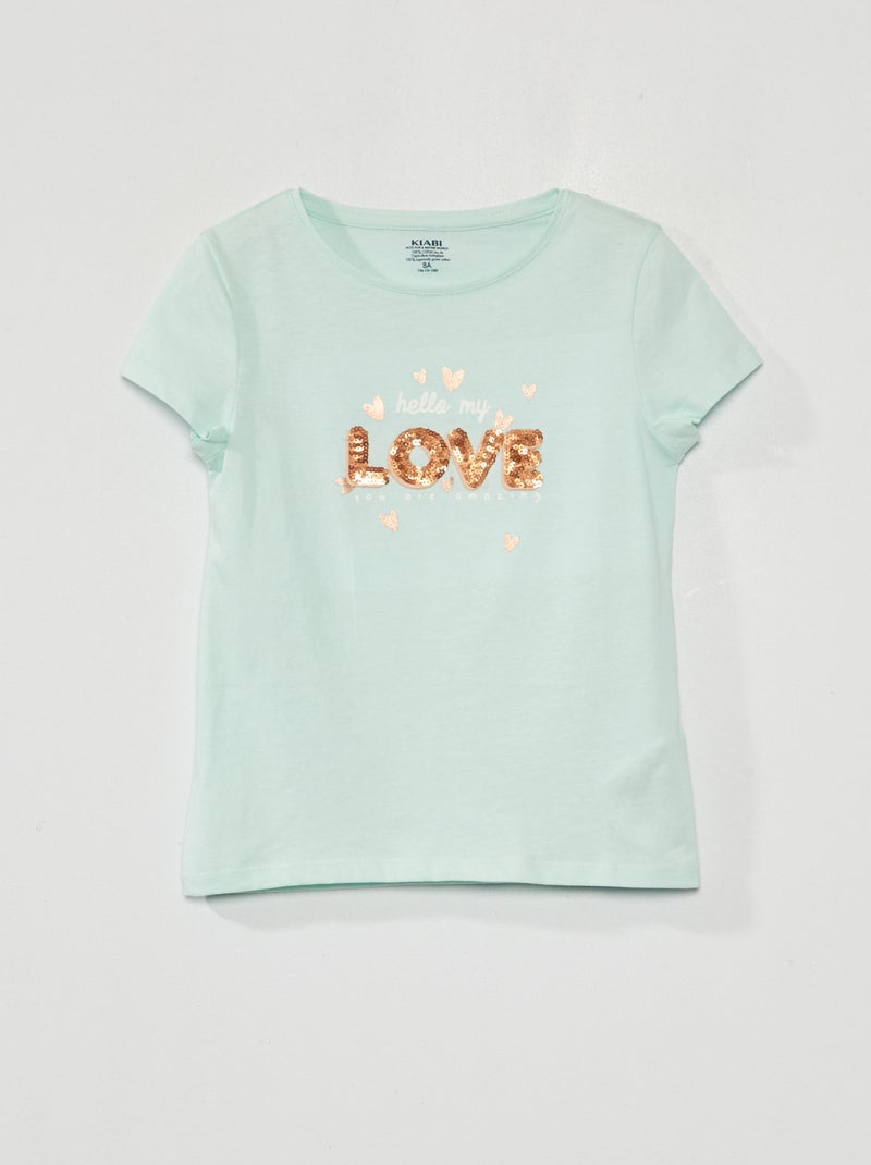 T-shirt em jersey com desenho lúdico AZUL - Kiabi