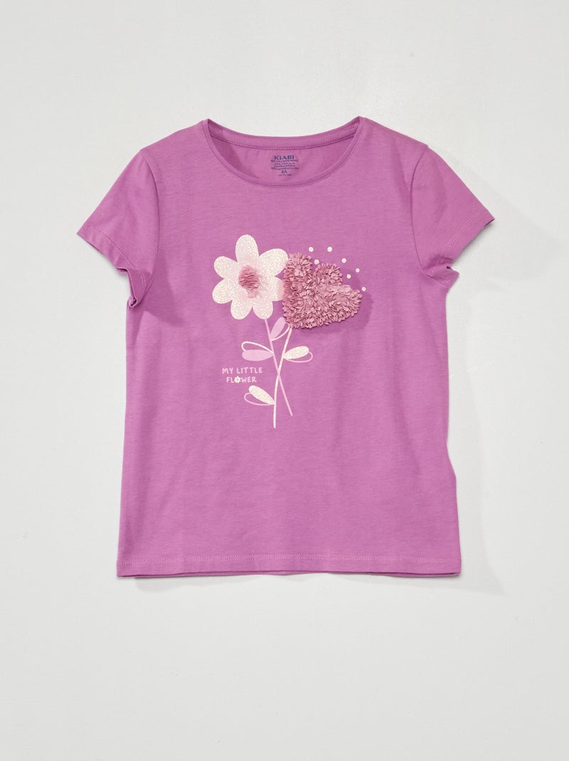 T-shirt em jersey com desenho lúdico VIOLETA - Kiabi