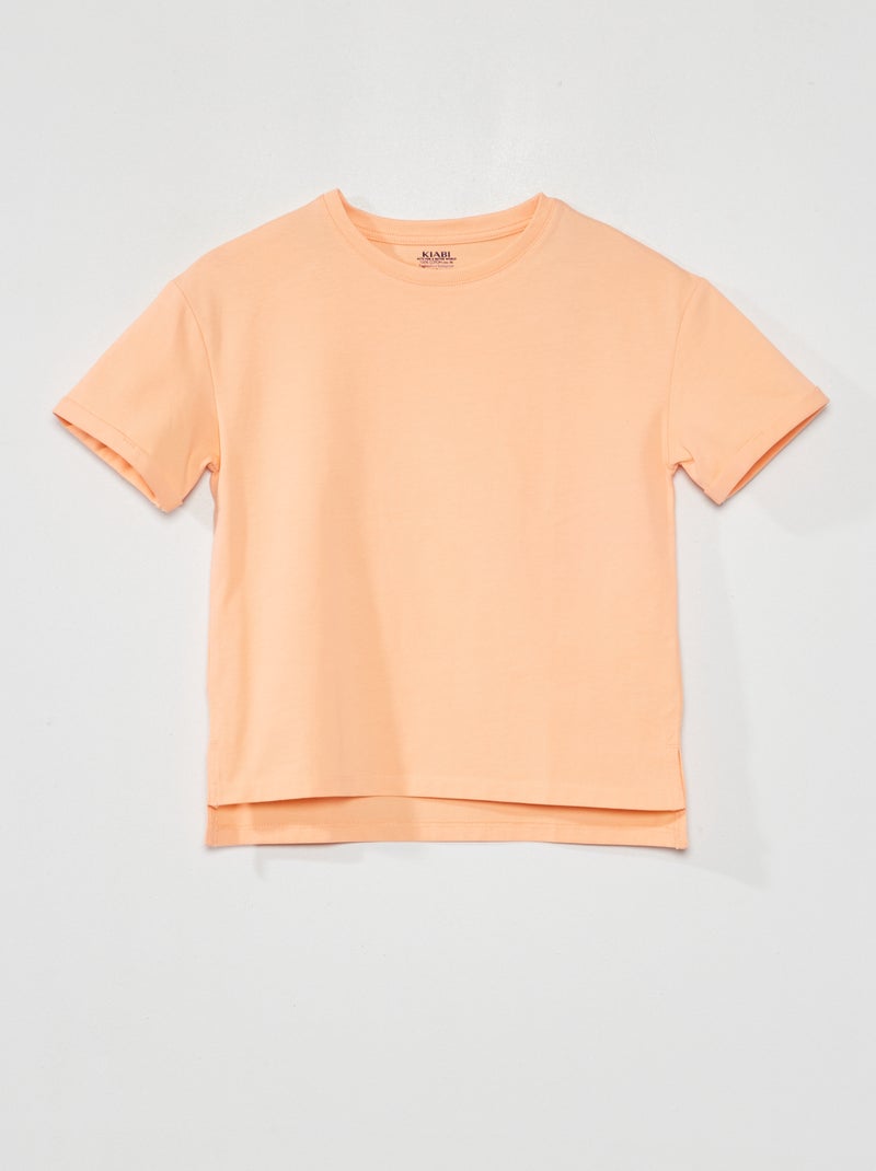 T-shirt em jersey com dobra LARANJA - Kiabi