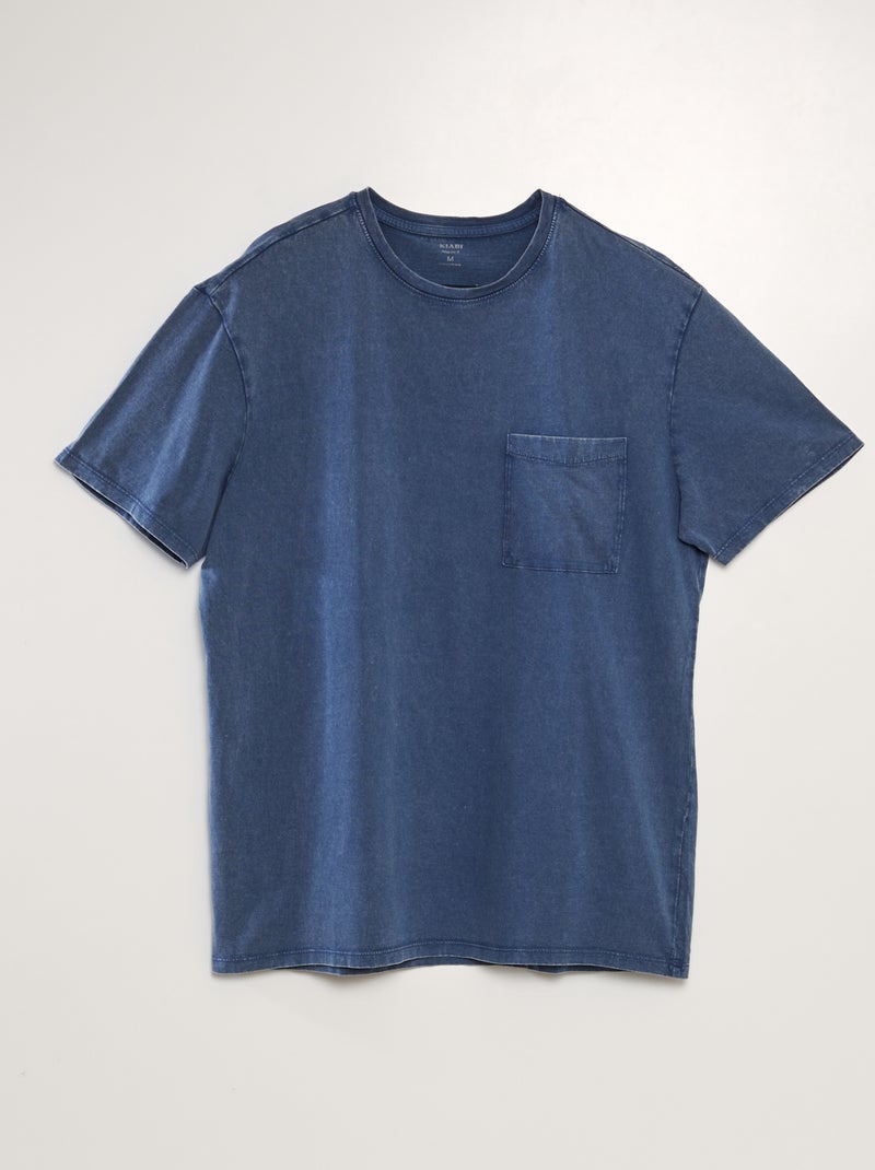 T-shirt em jersey com efeito deslavado AZUL - Kiabi