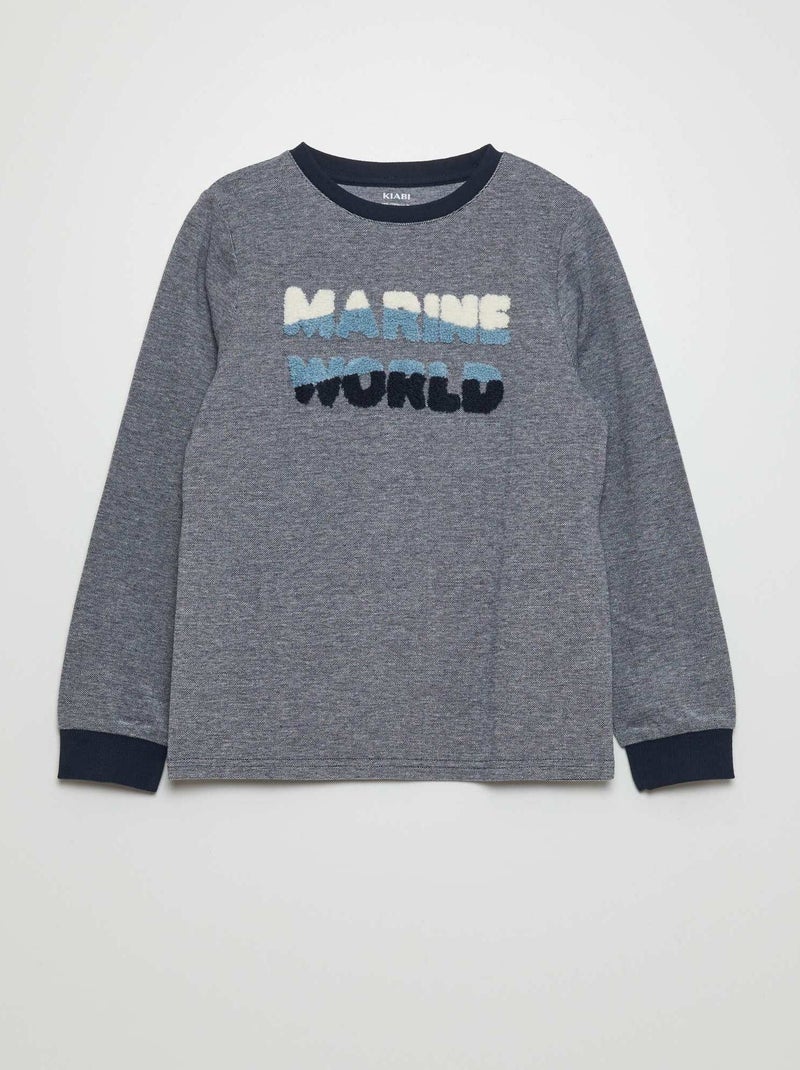 T-shirt em jersey com estampa em borboto AZUL - Kiabi
