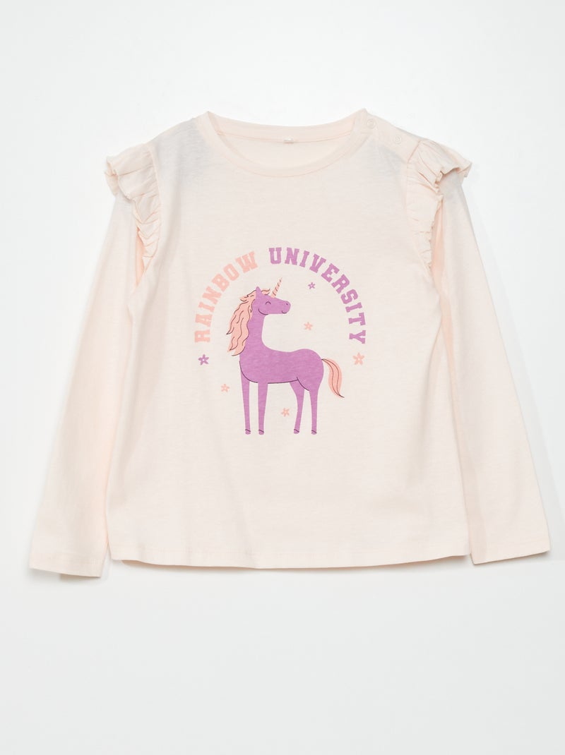 T-shirt em jersey com estampado - So Easy BRANCO - Kiabi