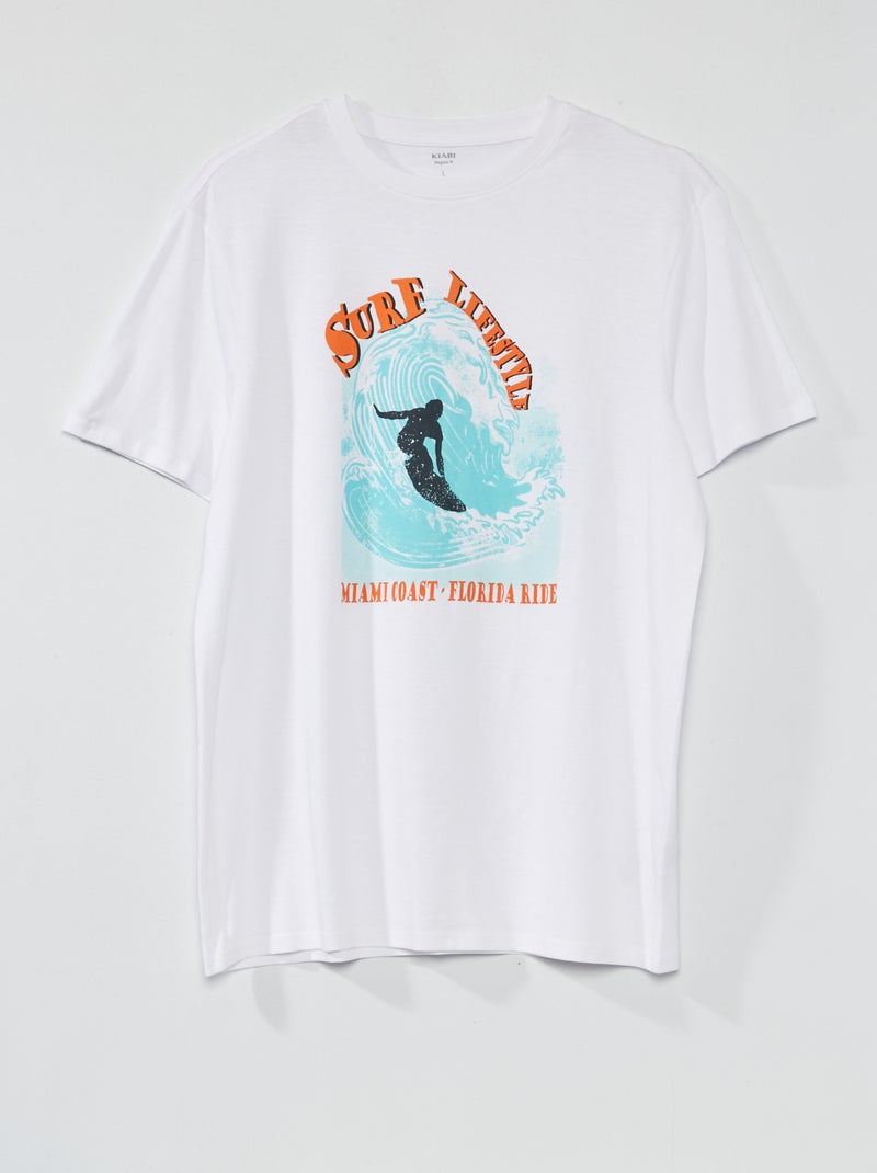 T-shirt em jersey com estampado +1,90 m BRANCO - Kiabi