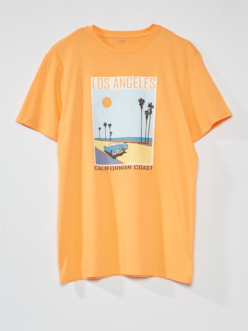 T-shirt em jersey com estampado +1,90 m LARANJA - Kiabi
