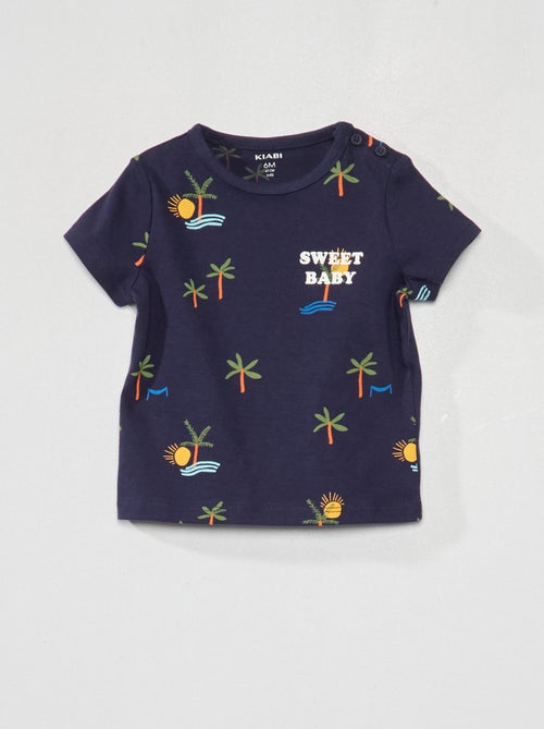 T-shirt em jersey com estampado à frente - Kiabi