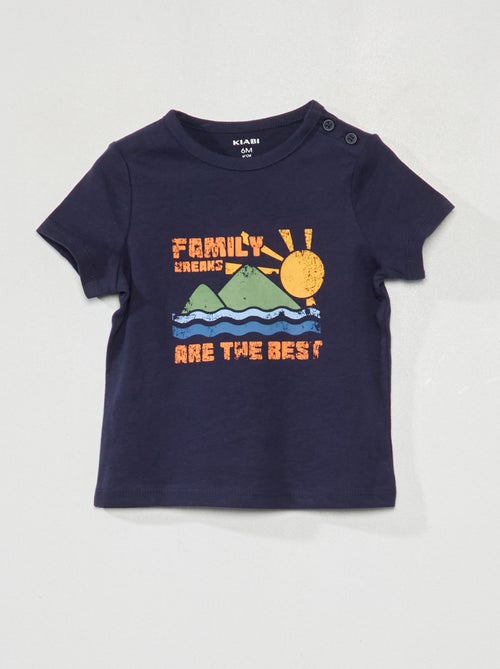 T-shirt em jersey com estampado à frente - Kiabi