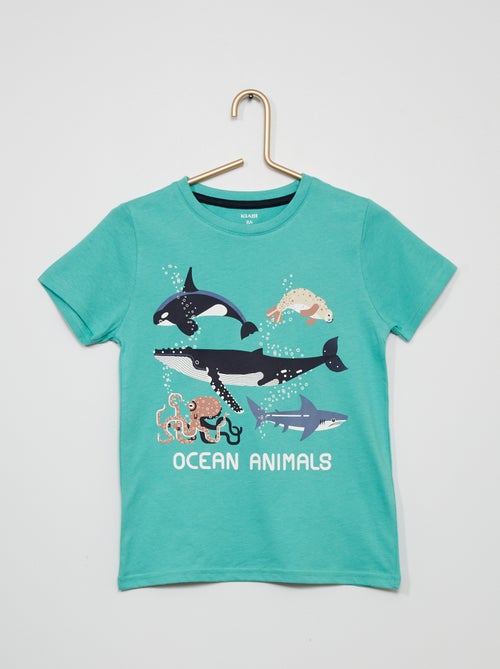 T-shirt em jersey com estampado - Kiabi