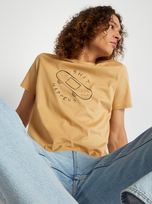 T-shirt em jersey com estampado - Kiabi