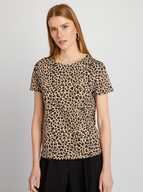 T-shirt em jersey com estampado - Kiabi