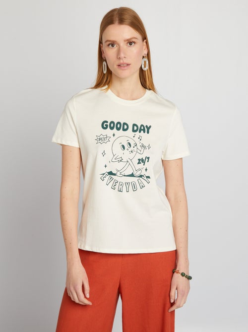 T-shirt em jersey com estampado - Kiabi