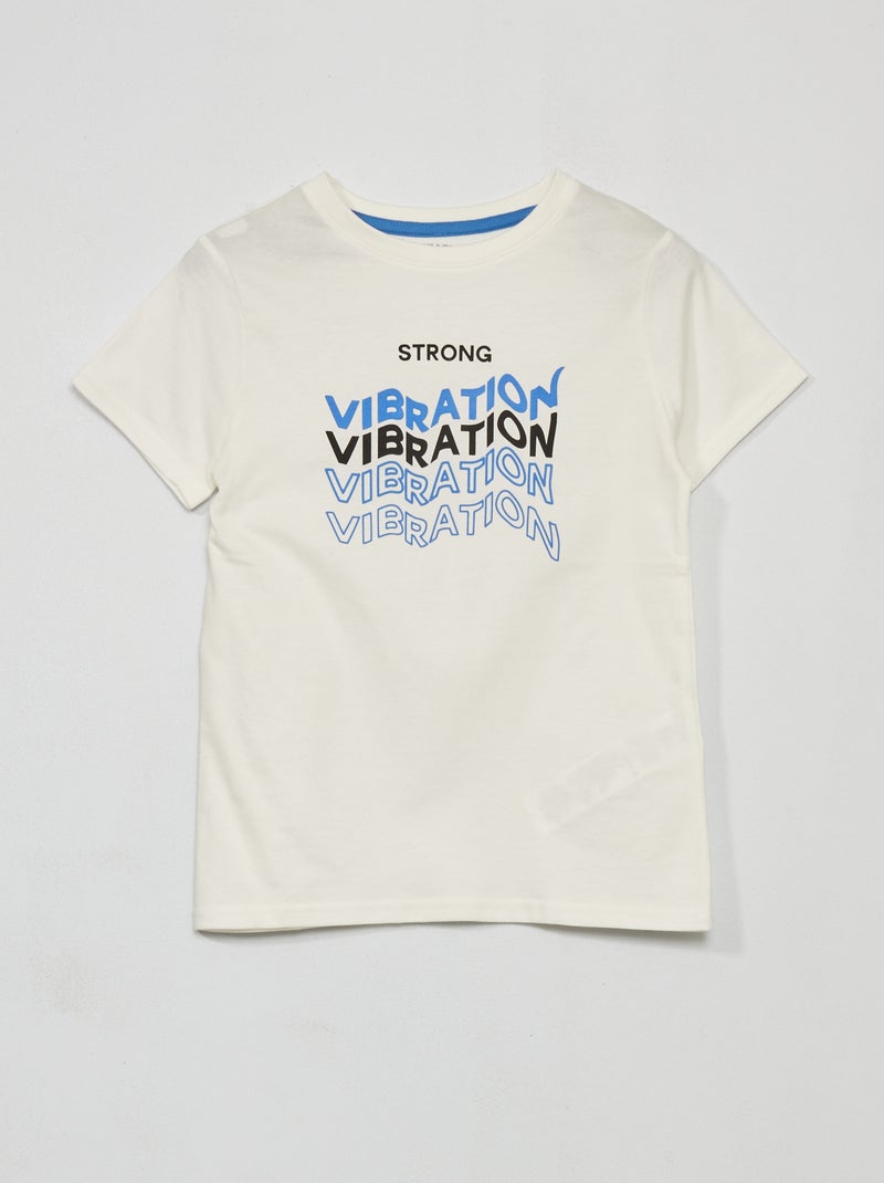 T-shirt em jersey com estampado BEGE - Kiabi