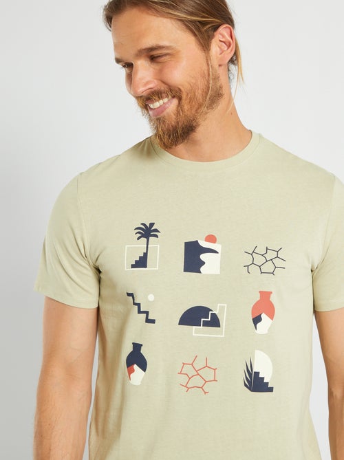 T-shirt em jersey com estampado - Kiabi