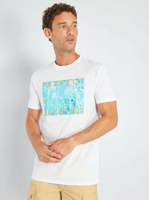 T-shirt em jersey com estampado - Kiabi