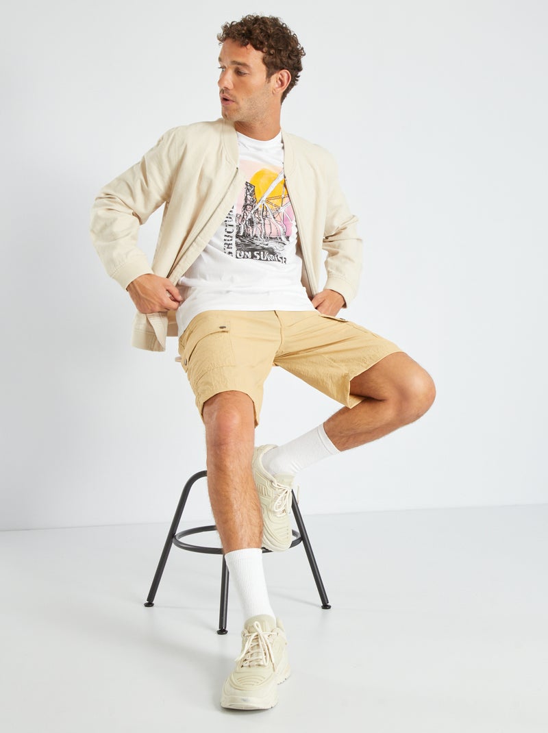 T-shirt em jersey com estampado BRANCO - Kiabi