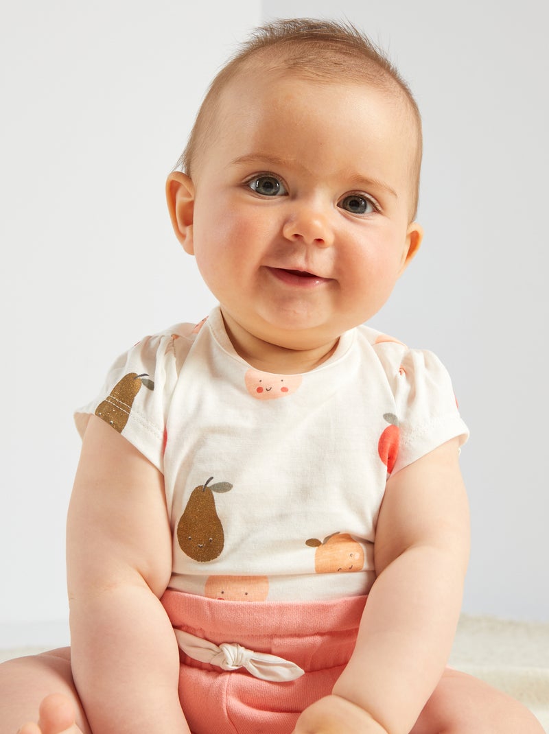 T-shirt em jersey com estampado BRANCO - Kiabi