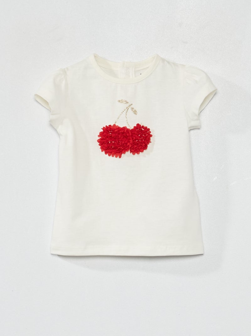 T-shirt em jersey com estampado BRANCO - Kiabi