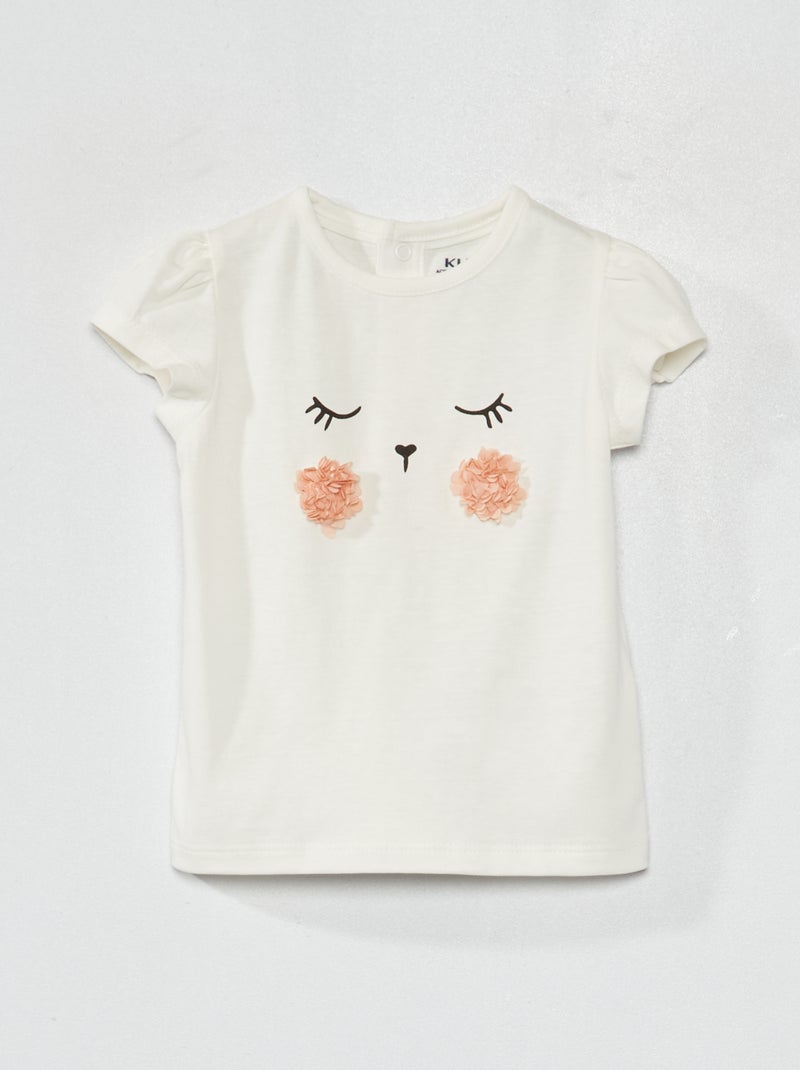 T-shirt em jersey com estampado BRANCO - Kiabi